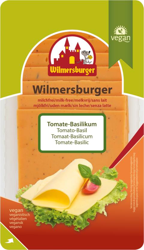 Scheiben Tomate-Basilikum